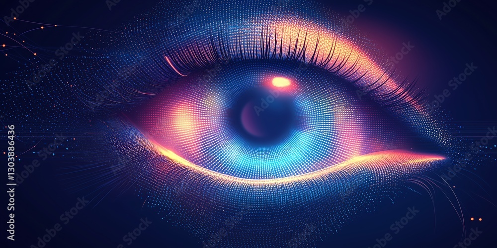 Futuristic Digital Eye with Glowing Lines in a Minimalist Tech Style – Abstract illustration of an iris with soft gradients, perfect for branding and technology themes. Futuristic Digital Eye with Glowing Lines in a Minimalist Tech Style – Abstract illustration of an iris with soft gradients, perfect for branding and technology themes.
