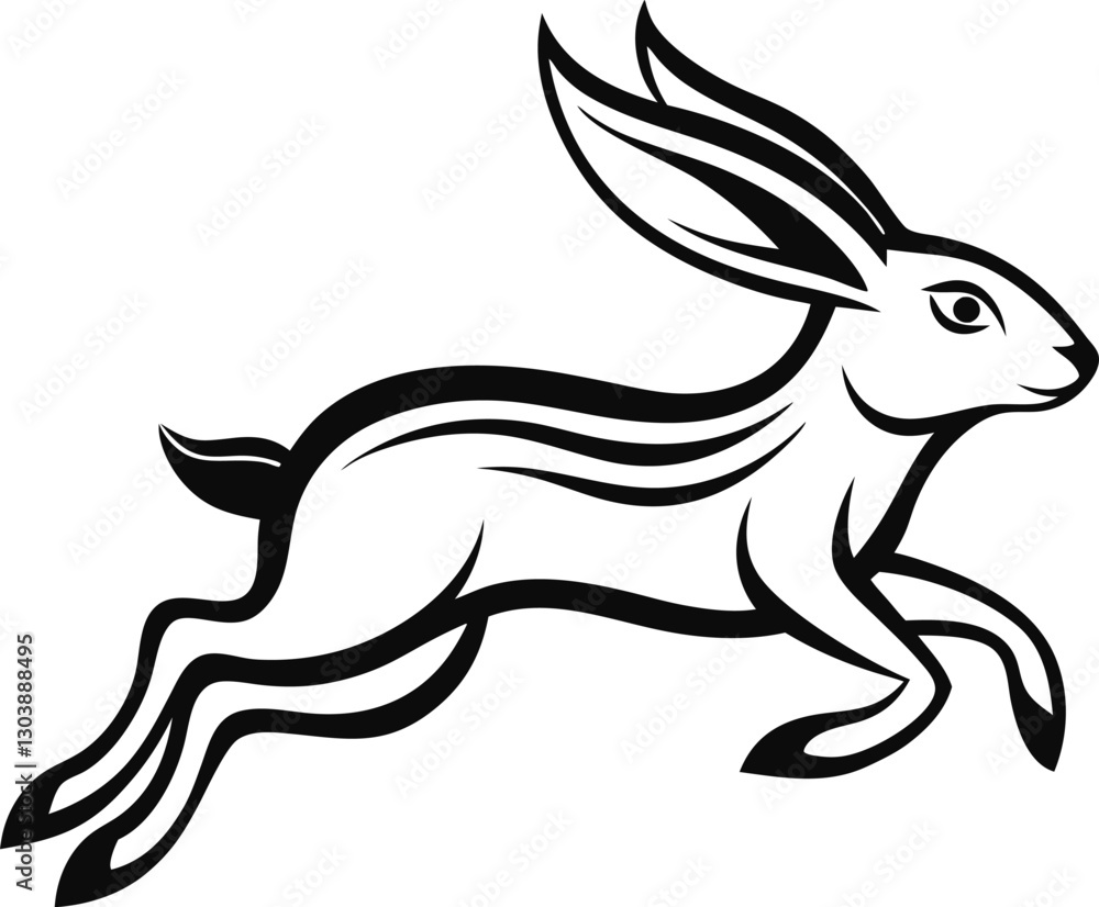 Swift Hare Bold Silhouette of a Rabbit in Motion. Swift Hare Bold Silhouette of a Rabbit in Motion.