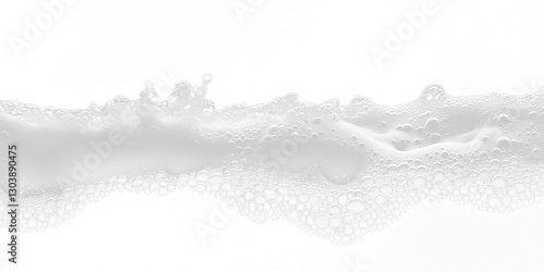 White Soap Foam with Bubbles on Transparent Background - Hygiene and Freshness Concept