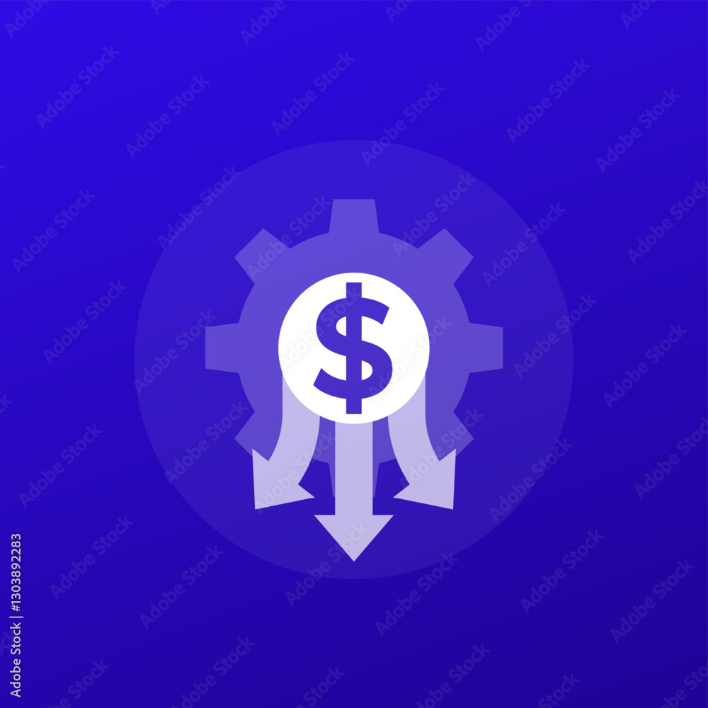 cost reduction or reducing icon, transparent design cost reduction or reducing icon, transparent design