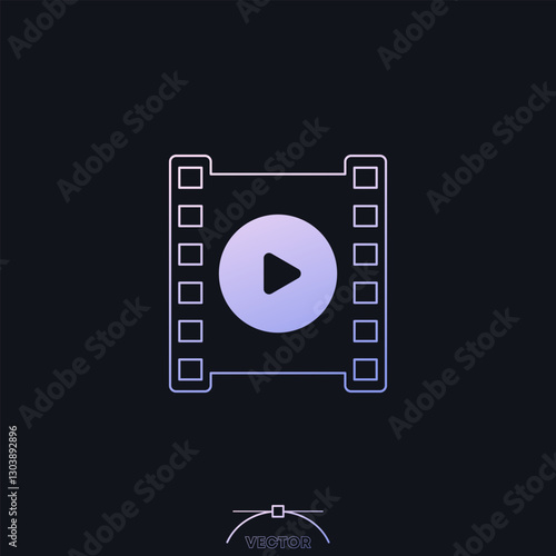 play video icon, streaming service, vector design with gradient