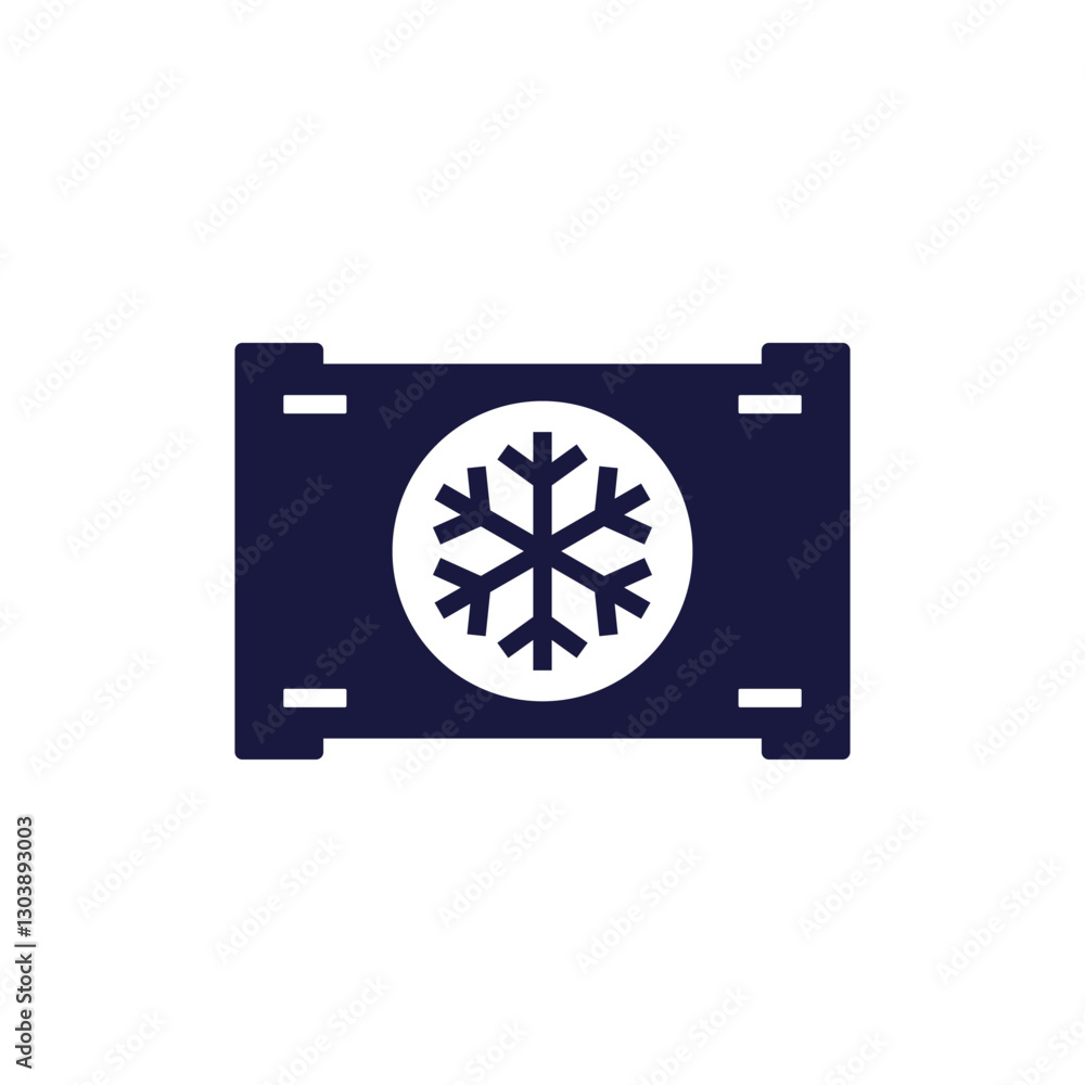 refrigerated container icon, reefer pictogram on white refrigerated container icon, reefer pictogram on white
