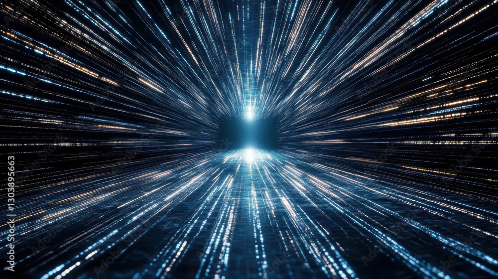 futuristic digital tunnel with glowing lights and motion effects futuristic digital tunnel with glowing lights and motion effects