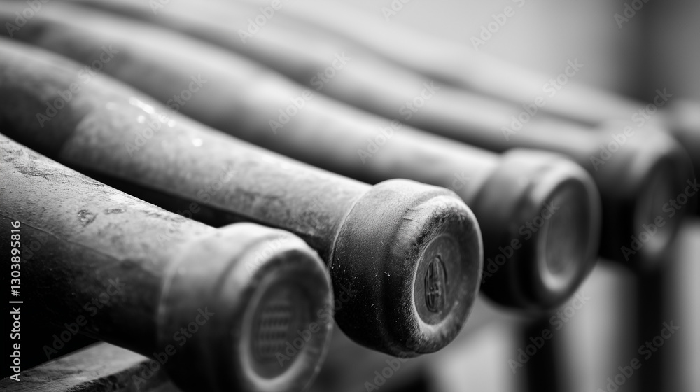 A row of wine bottles in focus, soft background blur; elegance and craftsmanship in every detail. A row of wine bottles in focus, soft background blur; elegance and craftsmanship in every detail.