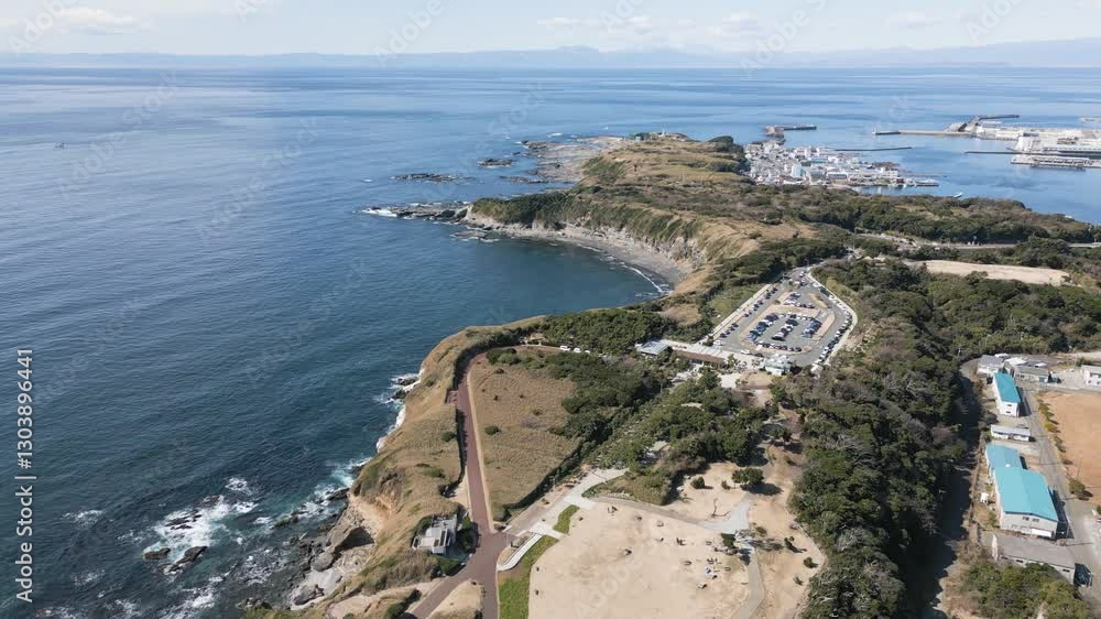 Aerial view of Jogashima island in Miura Peninsula, Japan Aerial view of Jogashima island in Miura Peninsula, Japan