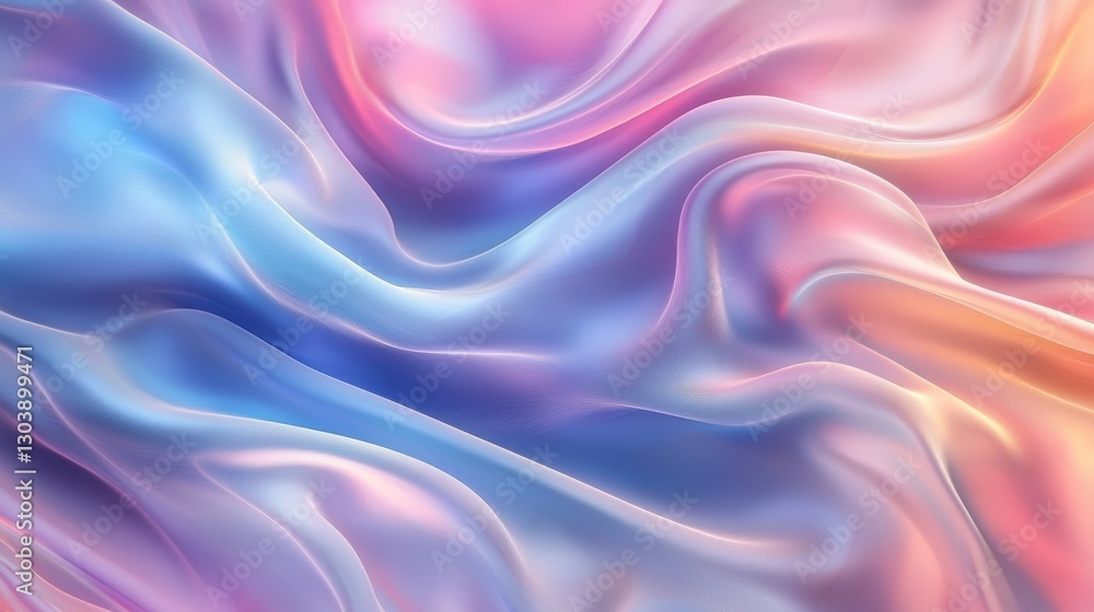 Obraz premium Abstract Pastel Swirls Dreamy Pink Blue and Orange Silk Fabric Texture Background