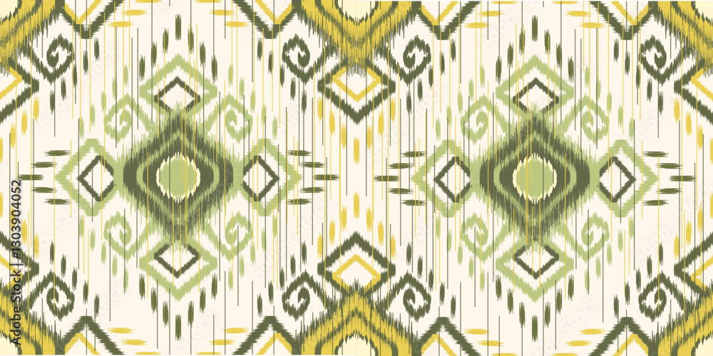 Fototapeta premium Ethnic ikat seamless pattern.beautiful pattern. floral embroidery, bohemian style, abstract flower art print. ethnic ikat abstract art. seamless fabric. ikat design for fabric, wallpaper, clothing.