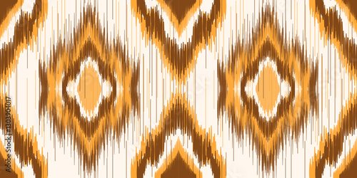 Ethnic ikat seamless pattern.beautiful pattern. floral embroidery, bohemian style, abstract flower art print. ethnic ikat abstract art. seamless fabric. ikat design for fabric, wallpaper, clothing.