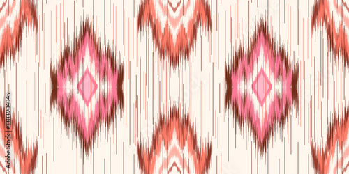 Ethnic ikat seamless pattern.beautiful pattern. floral embroidery, bohemian style, abstract flower art print. ethnic ikat abstract art. seamless fabric. ikat design for fabric, wallpaper, clothing.