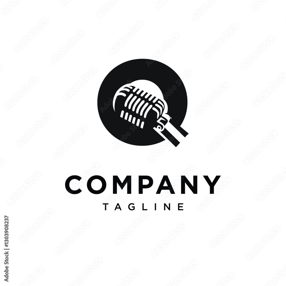 Letter Q Microphone Logo Icon Vector Letter Q Microphone Logo Icon Vector