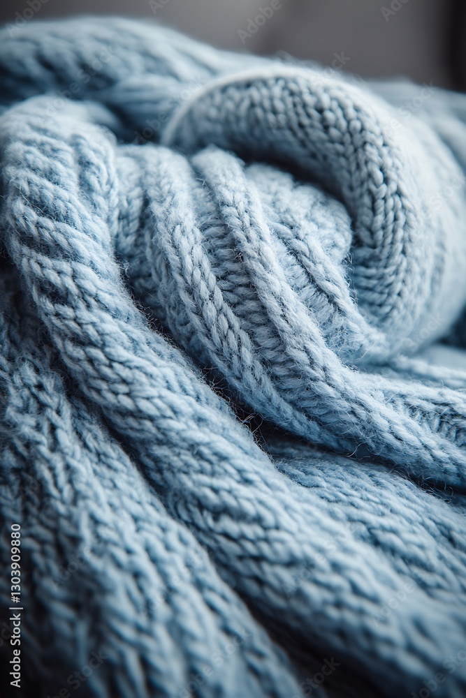 Soft Texture of Knitwear Material in Pastel Blue Hues Close up Image Soft Texture of Knitwear Material in Pastel Blue Hues Close up Image
