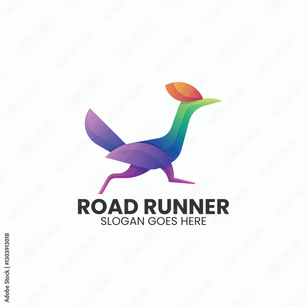 Fototapeta premium Road Runner Gradient Colorful Logo