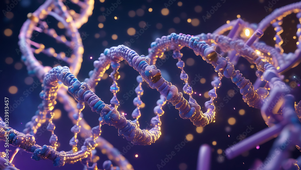A mesmerizing, hyper-realistic visual representation of DNA molecules, created by generative ai A mesmerizing, hyper-realistic visual representation of DNA molecules, created by generative ai