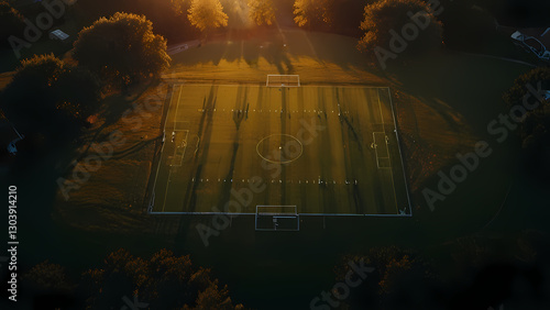 Wallpaper Mural Golden Sunset Over a Football Field Torontodigital.ca