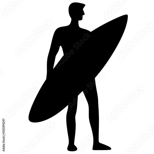 Photography surfer silhouette vector, boy surfing
