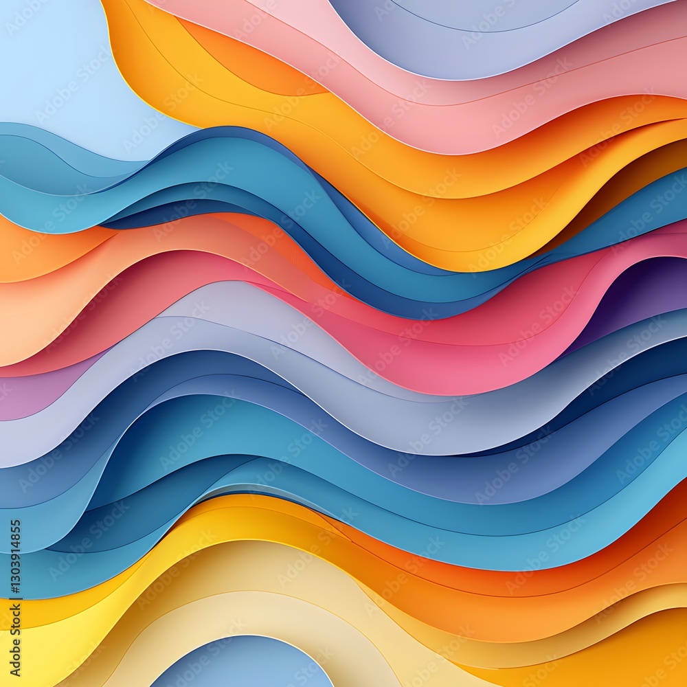 Abstract Colorful Wavy Layers Background Abstract Colorful Wavy Layers Background