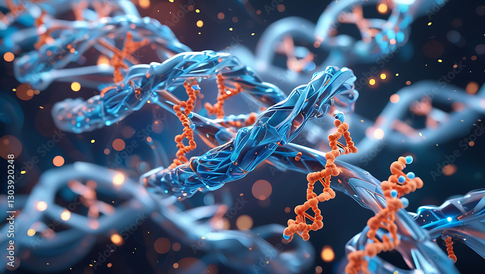 A mesmerizing, hyper-realistic visual representation of DNA molecules, created by generative ai A mesmerizing, hyper-realistic visual representation of DNA molecules, created by generative ai
