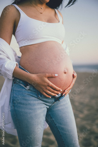 Beach pregnant