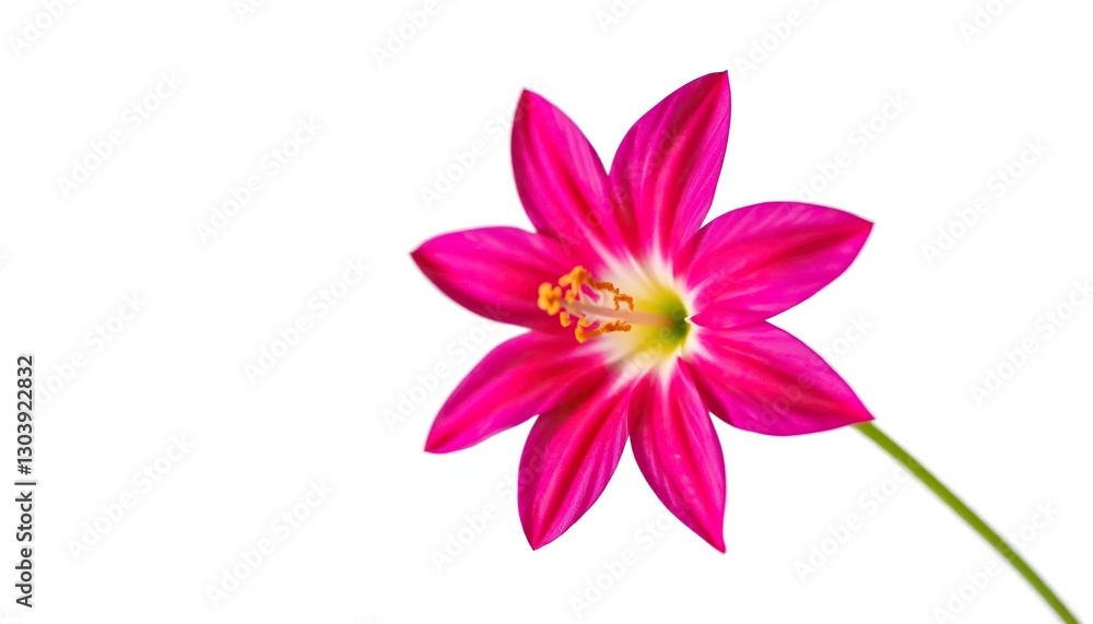 A single vibrant flower, petals perfectly formed, set against a pure white backdrop, blossom, close-up A single vibrant flower, petals perfectly formed, set against a pure white backdrop, blossom, close-up