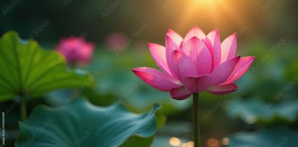 Dew-kissed lotus blooms in the early dawn light, lotus flowers, water lily Dew-kissed lotus blooms in the early dawn light, lotus flowers, water lily