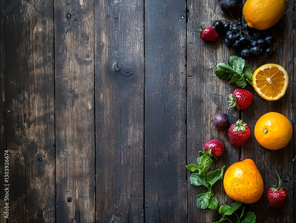 Fresh Fruit on Wood Fresh Fruit on Wood