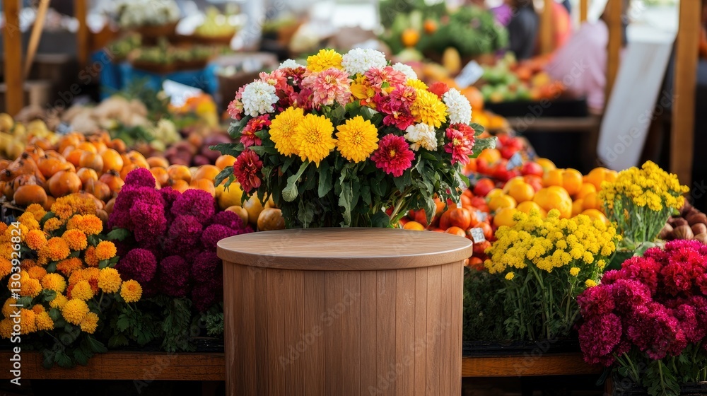 Fototapeta premium Vibrant Farmers Market Blooms