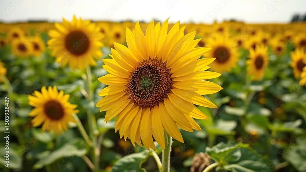 bright yellow sunflower with petals outstretched, nature, field bright yellow sunflower with petals outstretched, nature, field