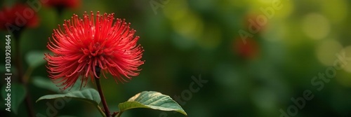 Calliandra Houstoniana in full bloom with bright red petals, floral, calliandra, nature photo