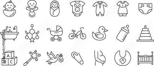 Adorable Baby Icons, Essentials for Newborns, Playtime, and Parenting.