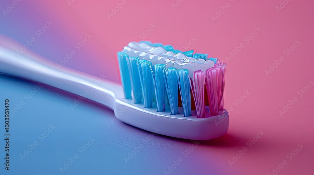 A close up photograph of a colorful toothbrush head A close up photograph of a colorful toothbrush head