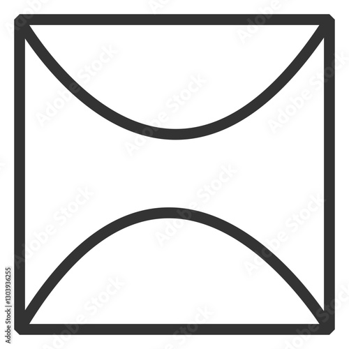 abstract square with a semicircle inside