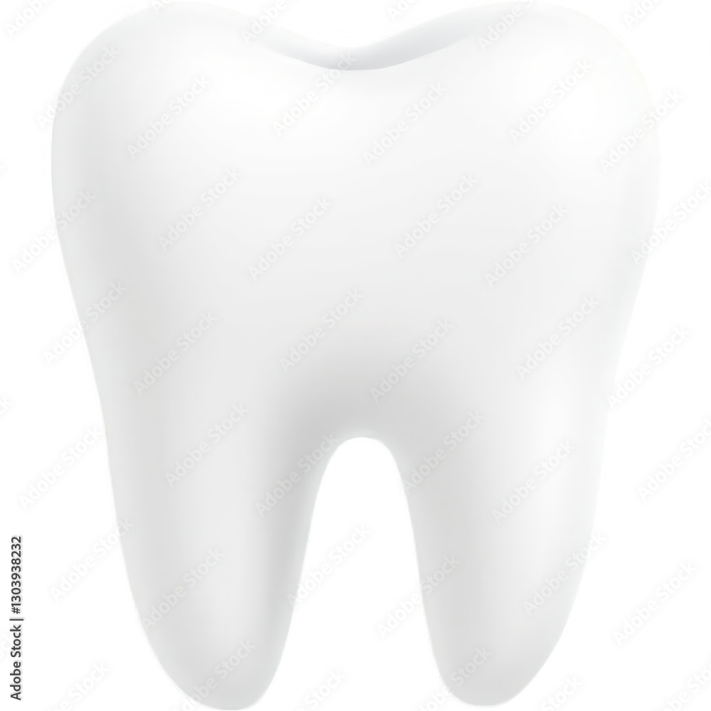 A smooth, stylized 3D illustration of a white tooth, showcasing a clean and polished appearance with soft, rounded edges for a simple, yet striking design. A smooth, stylized 3D illustration of a white tooth, showcasing a clean and polished appearance with soft, rounded edges for a simple, yet striking design.