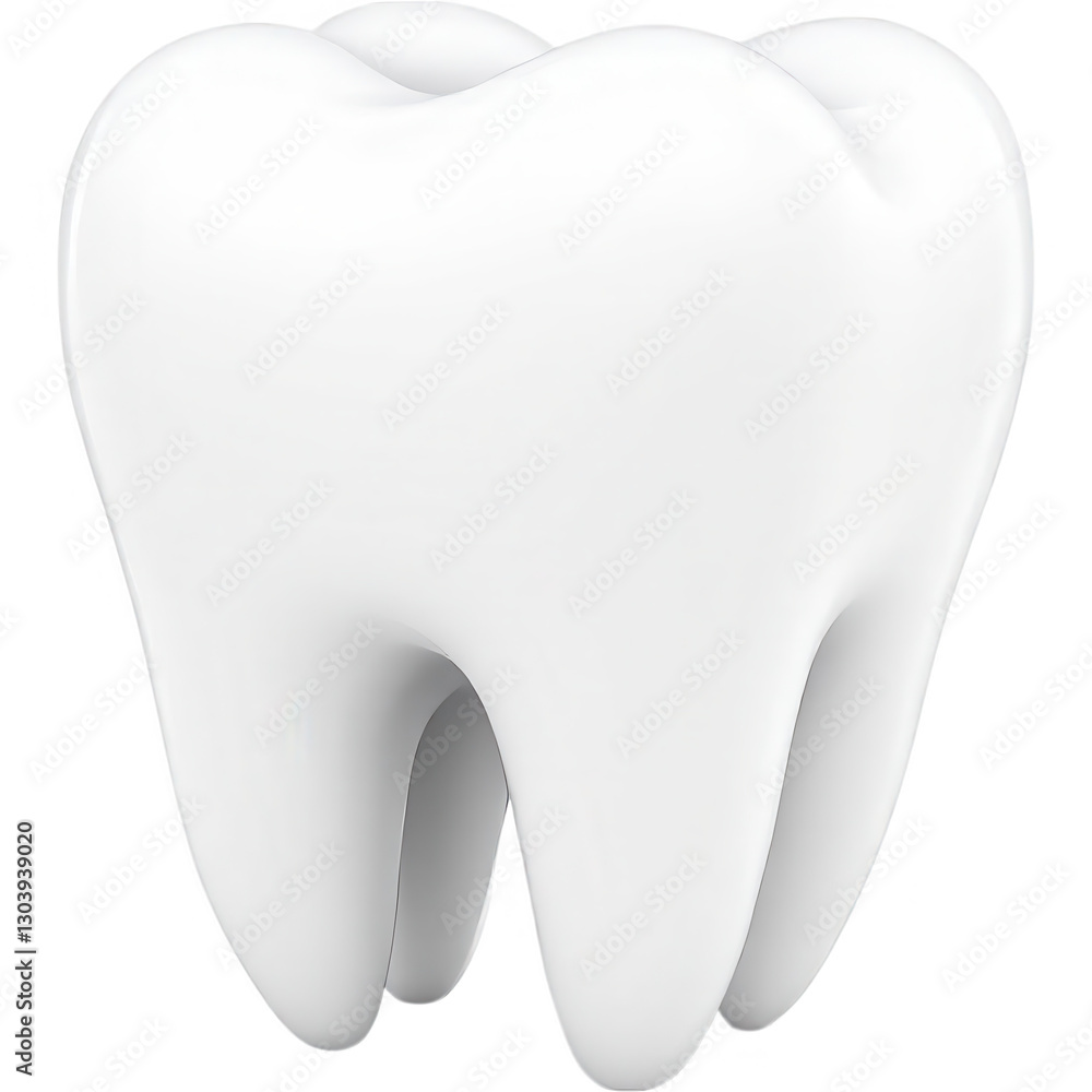 A smooth, stylized 3D illustration of a white tooth, showcasing a clean and polished appearance with soft, rounded edges for a simple, yet striking design. A smooth, stylized 3D illustration of a white tooth, showcasing a clean and polished appearance with soft, rounded edges for a simple, yet striking design.