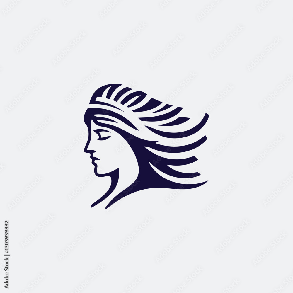 Beautiful athena lady logo Beautiful athena lady logo