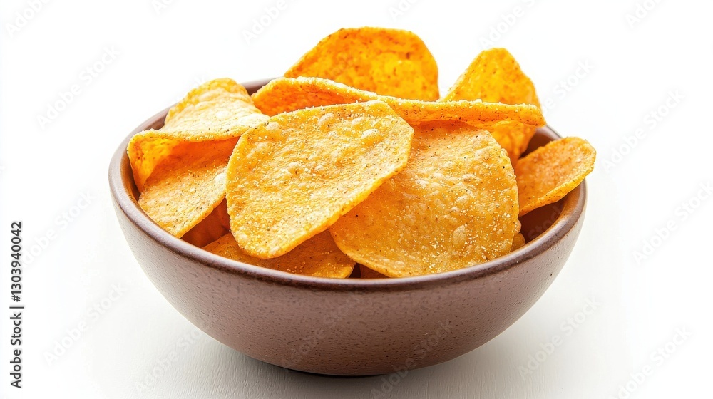 A bowl of golden, crispy potato chips, invitingly stacked and ready to enjoy as a tasty snack. A bowl of golden, crispy potato chips, invitingly stacked and ready to enjoy as a tasty snack.