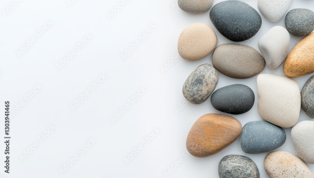 Colorful stones arranged on white background (1) Colorful stones arranged on white background (1)