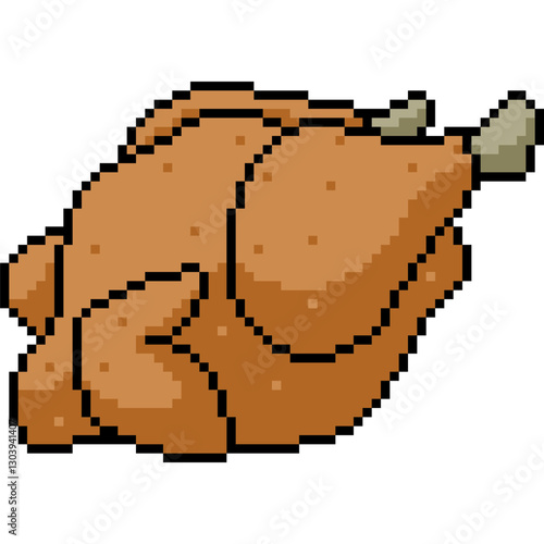 pixel art of turkey roast thanksgiving
