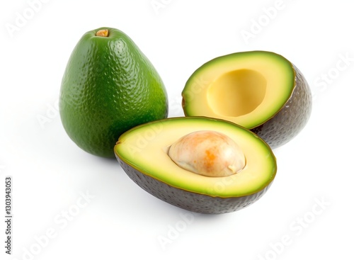 an image of a couple of avocados cut in half, there is a half an avocado and a half an avocado photo