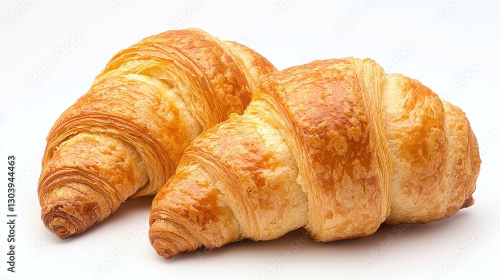Golden, flaky croissants sit side by side, showcasing their buttery layers and crisp texture, perfect for breakfast or a delightful snack. Golden, flaky croissants sit side by side, showcasing their buttery layers and crisp texture, perfect for breakfast or a delightful snack.