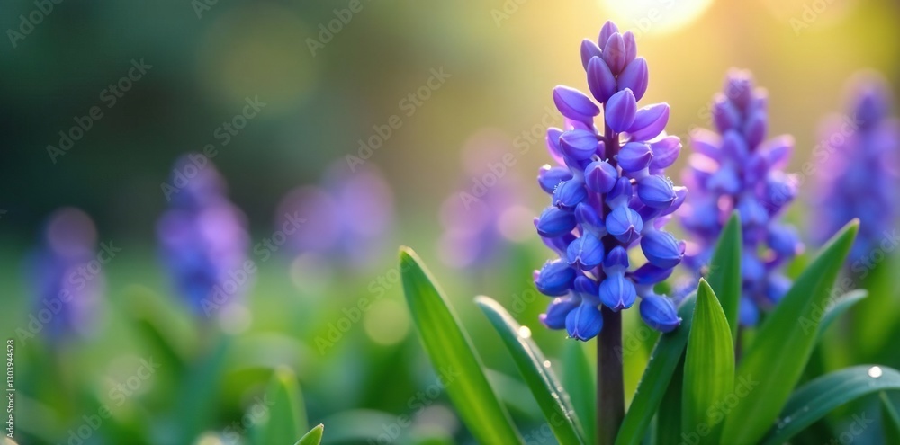 Dew-kissed hyacinths appear ethereal and pure, serene, droplets, calm Dew-kissed hyacinths appear ethereal and pure, serene, droplets, calm