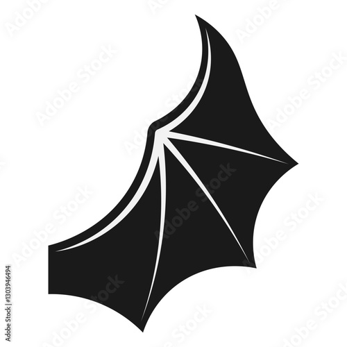 Bat Wings Silhouette Isolated on White Background. Vector Illustration