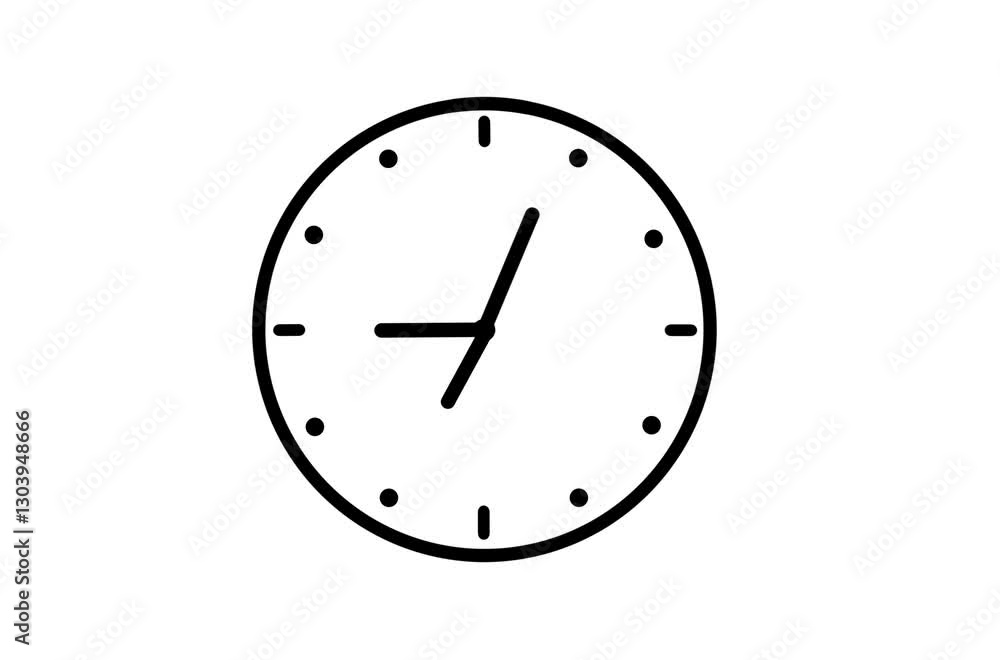 Clock hands move every second on the white background Clock hands move every second on the white background