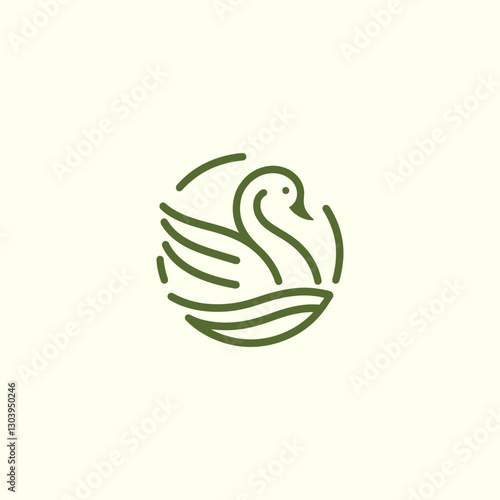 Line Art Swan Logo – A graceful swan logo in line art style, capturing beauty and elegance.