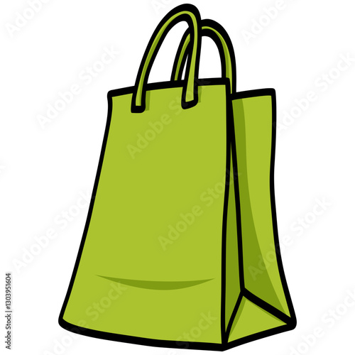 Green Goodie Bag Shopping Gift Illustration Vector