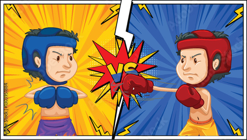 Boxing Match Showdown: Blue vs Red
