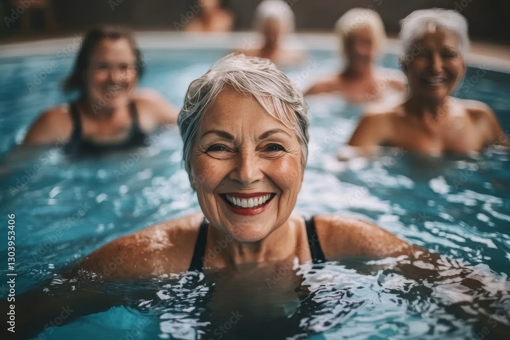 Seniors embrace healthy living in indoor aqua gym class a joyful water aerobics experience Seniors embrace healthy living in indoor aqua gym class a joyful water aerobics experience