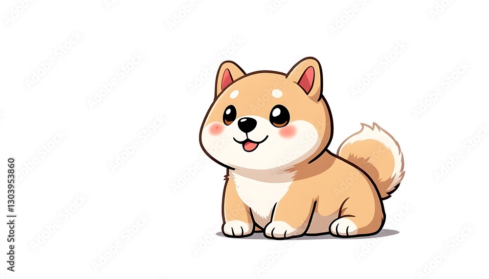 Adorable Shiba Inu Puppy Cartoon Illustration Adorable Shiba Inu Puppy Cartoon Illustration
