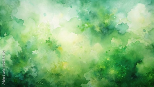 Abstract Green Watercolor Background for Product Photography, Nature-Inspired Design, Vibrant and Fresh Aesthetic, Ideal for Eco-Friendly Products, Organic Themes, and Creative Marketing Materials