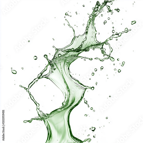 water splash isolated on white, generative AI illustration