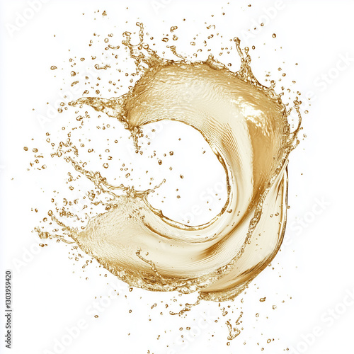 water splash isolated on white, generative AI illustration